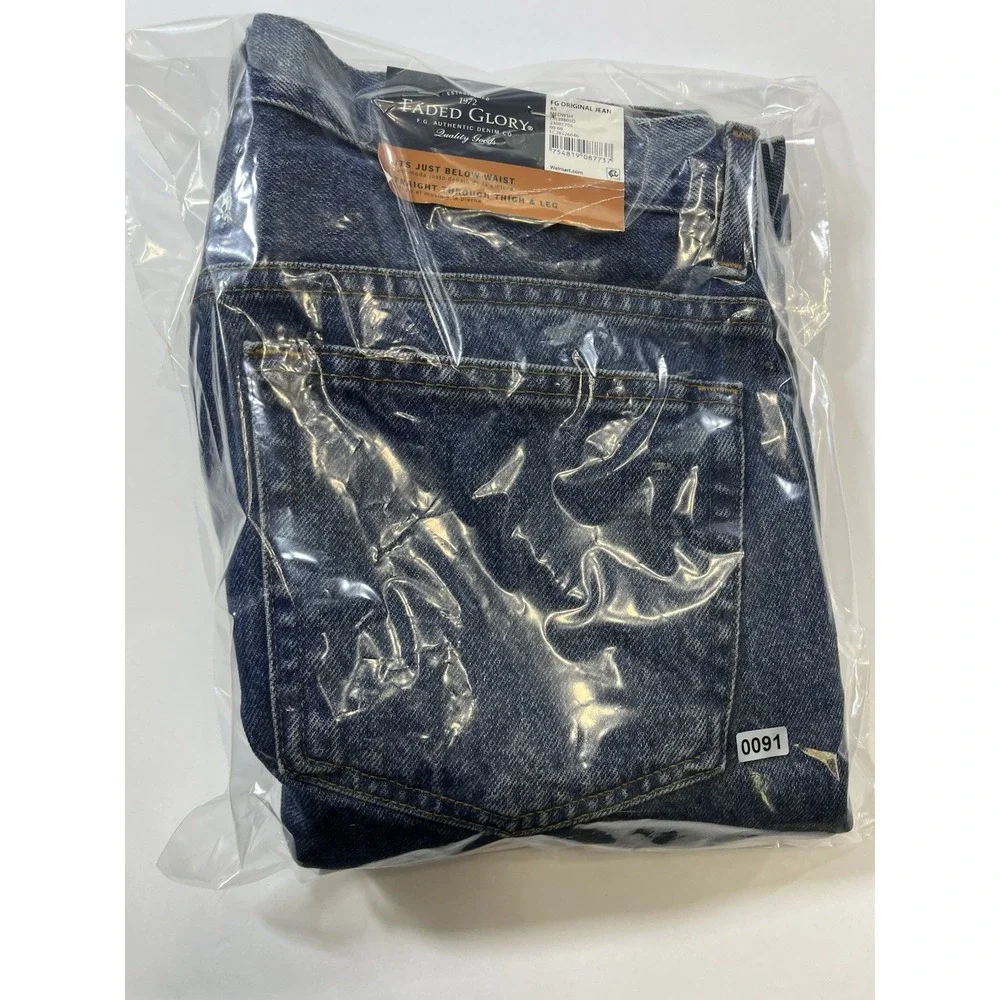 Faded Glory F.G. Original Jean Men's Blue Medium Wash Straight Fit Jeans